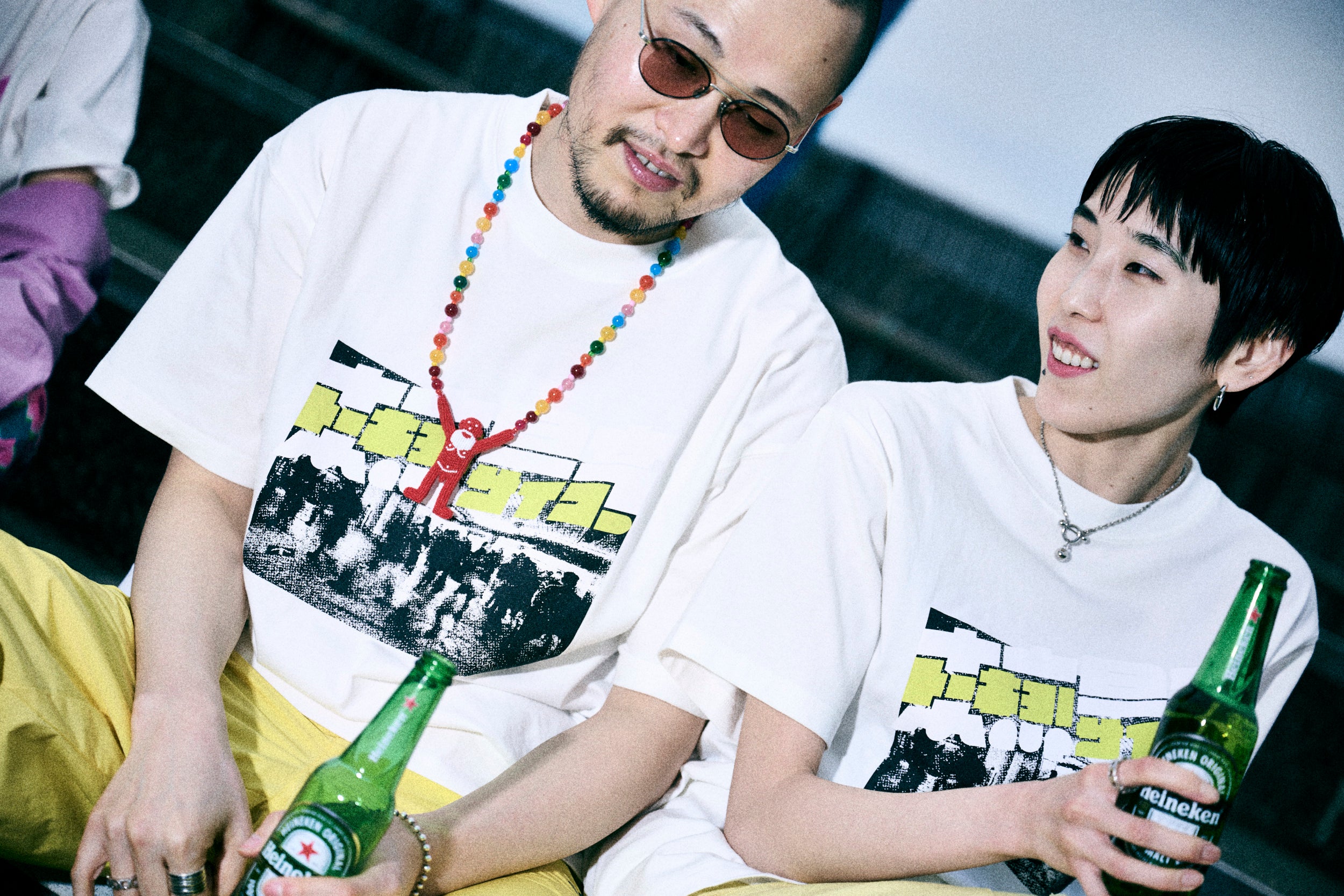 HEYCOLA / ヘイコラ Tシャツ トーキョーサイコー イエロー・グリーン